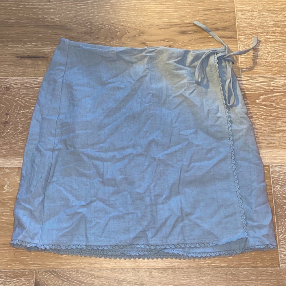 Light-Blue Fitted Skirt